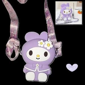 New Sanrio Kawaii Purse/Crossbody Mini Tote Squish-Em Handbag Strap Bunny Melody